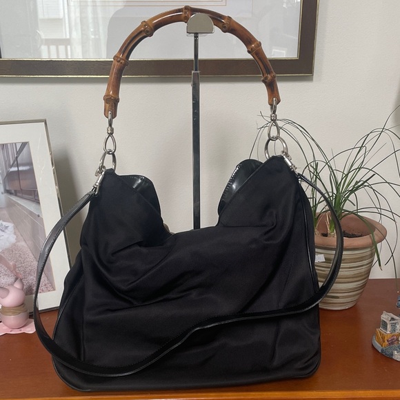 Gucci Black Bamboo Handle Women's Bag - Picture 1 of 16